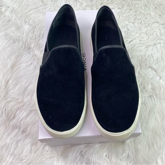 Vince Women's Preston Suede Slip On Casual Sneakers Black Size 8 - Picture 3 of 9